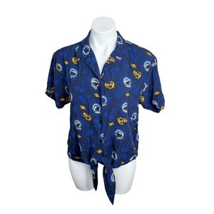 Disney Cruise Line Tie Front Blouse Large Wish Dream Magic